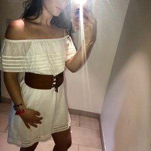 White strapless dress